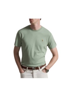 polo ralph lauren camiseta hombre short sleeve custom slim fit pima cotton t-shirt - 710740727505 light green