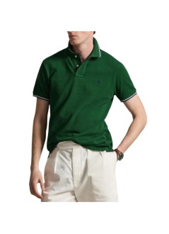 polo ralph lauren polo manshort sleeve custom slim fit polo - 710842621504 new forest c7927