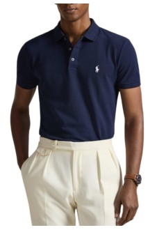 polo ralph lauren polo manshort sleeve custom slim fit polo - 710941439038 refined navy c1730 smoke
