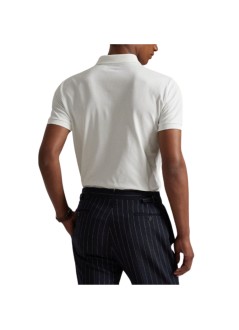 polo ralph lauren polo manshort sleeve custom slim fit polo - 710941439002 white c7996