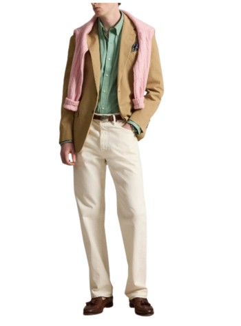 polo ralph lauren shirt manlong sleeve custom fit cotton shirt with elastane - 710929349504 faded mint 2