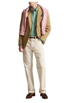 polo ralph lauren shirt manlong sleeve custom fit cotton shirt with elastane - 710929349504 faded mint