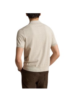 polo ralph lauren knitwear manshort sleeve standard fit knit polo - 710980682504 light walnut brown hthr