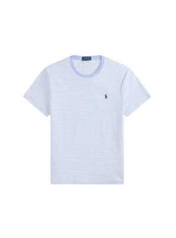 polo ralph lauren camiseta hombre short sleeve custom slim fit pima cotton t-shirt - 710944811501 pebble blue white