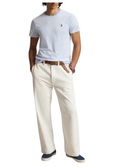 polo ralph lauren camiseta hombre short sleeve custom slim fit pima cotton t-shirt - 710944811501 pebble blue white