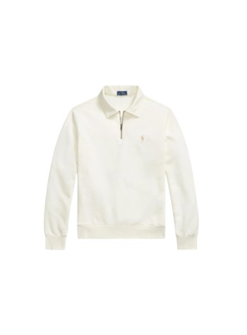 polo ralph lauren sweater manlong sleeve 1/4 zip sweatshirt - 710b18911002 clubhouse cream