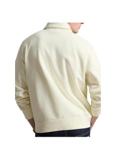 polo ralph lauren sweater manlong sleeve 1/4 zip sweatshirt - 710b18911002 clubhouse cream