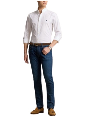 polo ralph lauren camiseria hombre cubdppcs-long sleeve-sport shirt - 710928255002 white 2