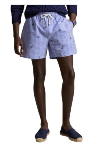 polo ralph lauren cargo manwoven-trunk-swim bottom - 710b18028001 sailboat on stripe 2