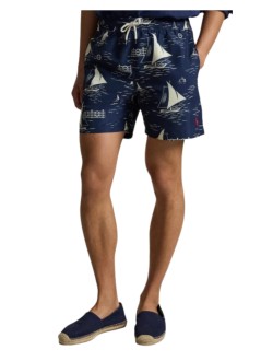 polo ralph lauren cargo manwoven-trunk-swim bottom - 710b18029001 all over sailboats
