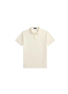 polo ralph lauren polo hombre short sleeve custom slim fit honeycomb texture polo - 710b13479006 pale cream