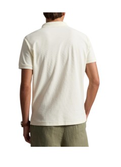 polo ralph lauren polo hombre short sleeve custom slim fit honeycomb texture polo - 710b13479006 pale cream