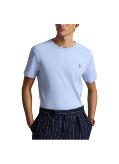 polo ralph lauren t-shirt manshort sleeve custom slim fit pima cotton t-shirt - 710740727506 pebble blue