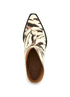 ganni boot womanlow shaft embroidered western boot zebra - d1010003 135