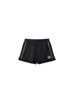 ganni short pant womancycora shorts with frills - a1110081 099