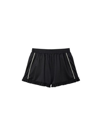ganni short pant womancycora shorts with frills - a1110081 099 2