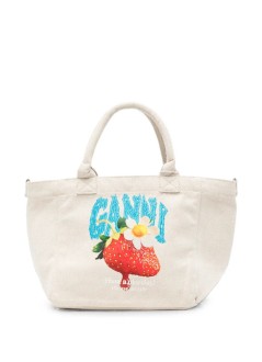 ganni crossbody mujer small easy shopper strawberry print - c2080014 zxv