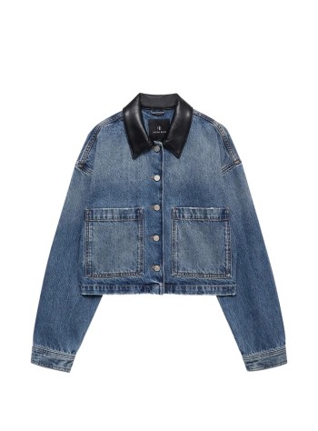 anine bing outerwear womanyuma jacket - a0112920whd94 washed blue