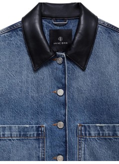 anine bing outerwear womanyuma jacket - a0112920whd94 washed blue