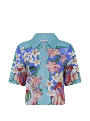 farm rio shirt womangarden of life scarf multicolor short sleeve shirt - 357214 25209