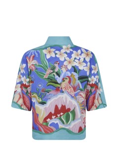 farm rio shirt womangarden of life scarf multicolor short sleeve shirt - 357214 25209
