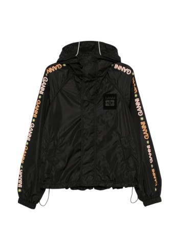 ganni outerwear mujer placement printed flyweight nylon jacket - a1010219 099