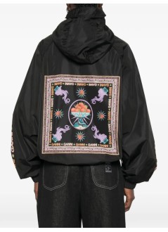 ganni outerwear mujer placement printed flyweight nylon jacket - a1010219 099