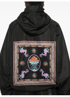 ganni outerwear mujer placement printed flyweight nylon jacket - a1010219 099