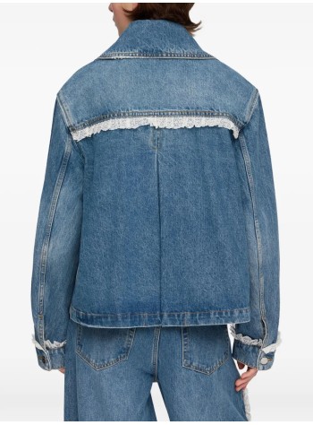 ganni outerwear mujer rigid denim lace jacket - a1010200 569 2