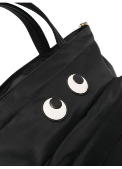 anya hindmarch handbag mujer e/w tote mini eyes in econyl® regenerated nylon - 5050925193511 black