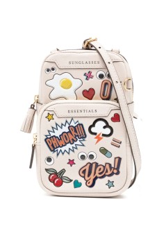 anya hindmarch crossbody mujer essentials cross body all over stickers in shiny capra - 5050925194679 chalk