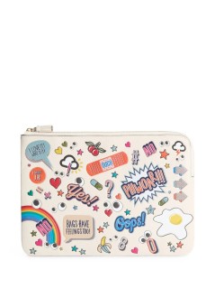 anya hindmarch tecnologia mujer laptop case all over stickers in shiny capra - 5050925198257 chalk