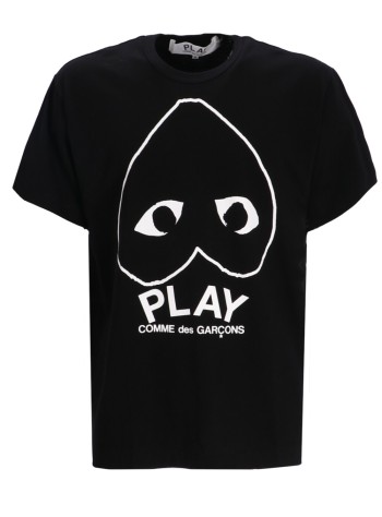 comme des garçons play camiseta hombre t-shirt logo print play logo - axt114051 black