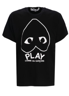 comme des garçons play camiseta hombre t-shirt logo print play logo - axt114051 black