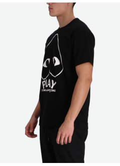 comme des garçons play camiseta hombre t-shirt logo print play logo - axt114051 black