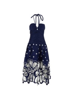 farm rio dress womanbicolor richilieur sleeveless midi dress - 355807 l0077