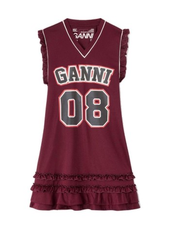 ganni vestido mujer cycora mini dress with ruffles - a1030538 431