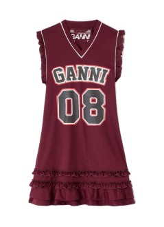 ganni vestido mujer cycora mini dress with ruffles - a1030538 431