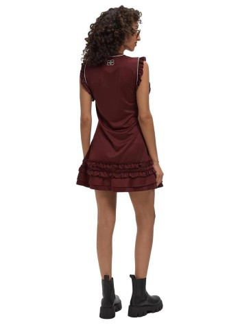 ganni vestido mujer cycora mini dress with ruffles - a1030538 431 2