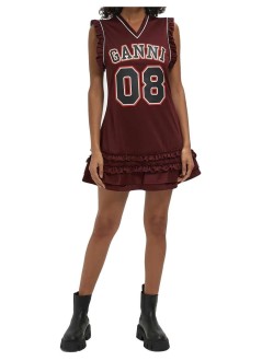 ganni vestido mujer cycora mini dress with ruffles - a1030538 431