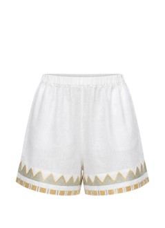 greek archaic kori short pant womanshorts papyrus elastic waistband - s26k2071099 1115