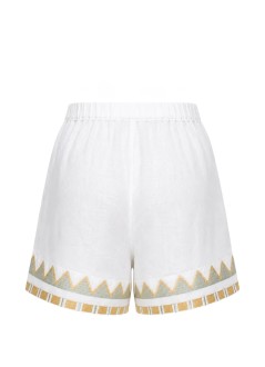 greek archaic kori short pant womanshorts papyrus elastic waistband - s26k2071099 1115