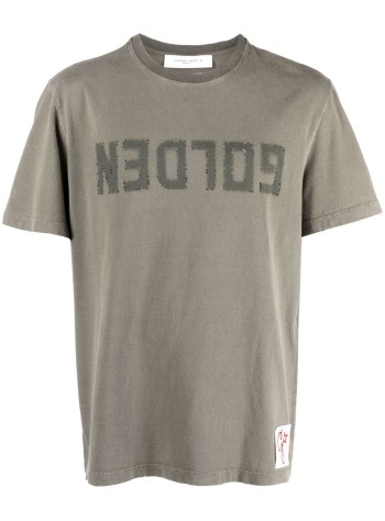 golden goose camiseta hombre golden m's regular t-shirt distressed cotton jersey with lo - gmp01220p000671 35479