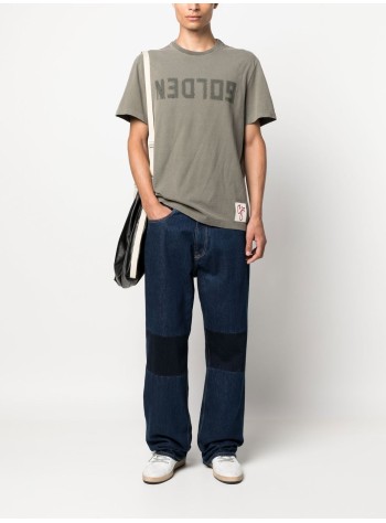 golden goose camiseta hombre golden m's regular t-shirt distressed cotton jersey with lo - gmp01220p000671 35479 2