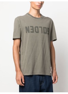 golden goose camiseta hombre golden m's regular t-shirt distressed cotton jersey with lo - gmp01220p000671 35479