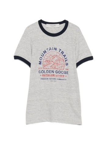 golden goose top mujer journey w's slim long t-shirt slub cotton jersey with knitt - gwp02768p002642 60717