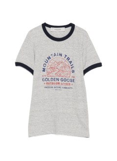 golden goose top mujer journey w's slim long t-shirt slub cotton jersey with knitt - gwp02768p002642 60717
