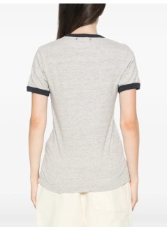 golden goose top mujer journey w's slim long t-shirt slub cotton jersey with knitt - gwp02768p002642 60717