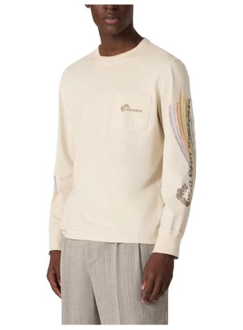 golden goose sudadera hombre journey unisex garment dyed t-shirt l/s light cotton jersey - gup02765p002628 12539 2
