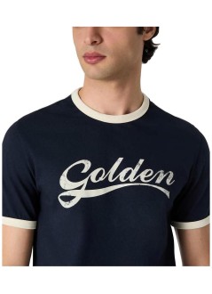 golden goose camiseta hombre journey m's garment dyed slim t-shirt knitted contrast rib  - gmp02761p002624 83134